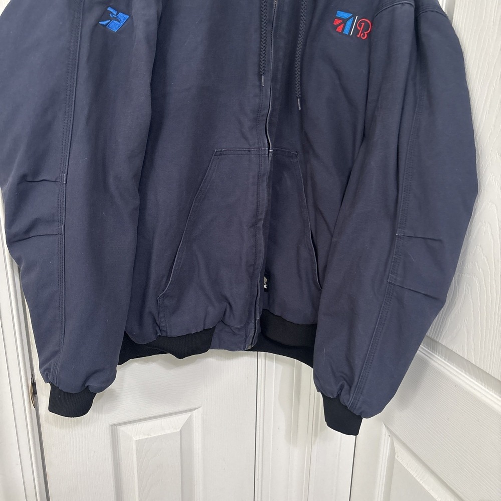 Berne Mens Workwear Jacket Duck Canvas Full Zip Hood Industrial HJ51ND 2XL Blue - Picture 4 of 15